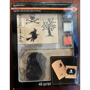 Recollections Halloween Themed 48 Piece Bag Kit With Stamps Inks & Tags